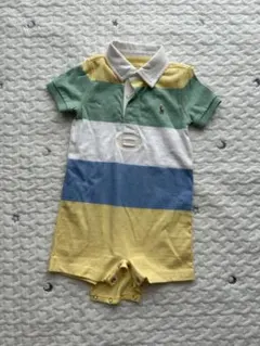 未使用品★Ralph Lauren ストライプロンパース 75
