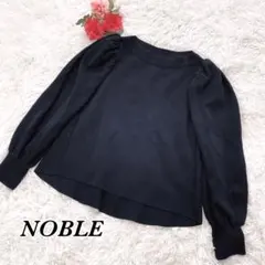 ノーブル/長袖ニット/きれいめパフスリーブ/ウール混/Mサイズ