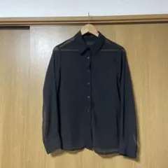 シースルー 長袖シャツ ブラック レディース