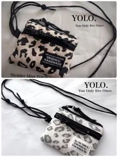 ショルダーミニポーチ コーデュロイ レオパード柄