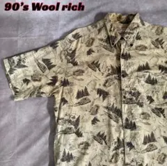 90's Woolrich Vintage shirt　総柄　半袖　アウトドア