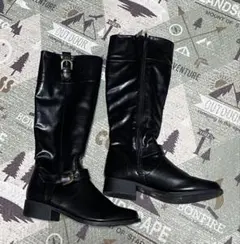 【美品】最終特価目を引くブラックロングブーツ