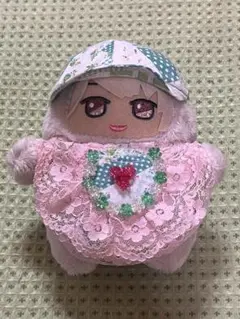ハンドメイド　アイナナ　モンぬい　帽子&エプロンセット　グリーンピンク系