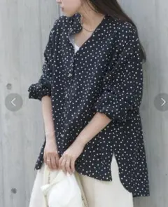 チャオパニックティピー リネンレーヨンバンドカラーオーバーシャツ
