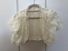 ミッシュマッシュ　アイボリー レースカーディガン 半袖　ボレロのサムネイル