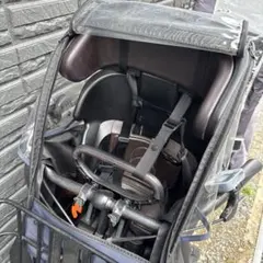 自転車子供乗せ　フロント　OGK チャイルドシート レインカバー付き ネイビー黒のサムネイル
