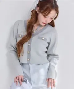 ナイスクラップ 配色ニットカーディガン