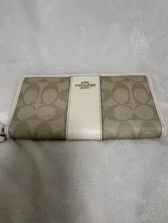 COACH 長財布 ベージュ/ホワイト