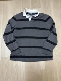 Polo Ralph Lauren ラガーシャツ グレー 古着 長袖 XL