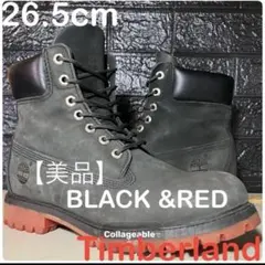 【美品Timberland】26.5cm ティンバーランド ブラック&レッド