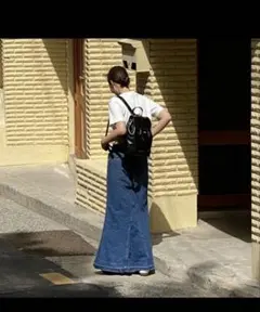 ZARA ザラ　デニムスカート　ロングスカート　切りっぱなし　Aライン