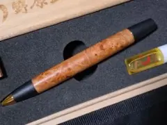 未使用 野原工芸 メープル コブ 瘤 ロータリー ボールペン 金色 ゴールド