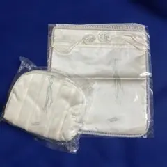アイボリー刺繍ポーチと巾着袋セット