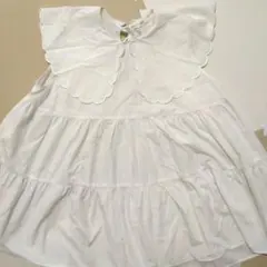 【本日限定値下げ】MERRY ME パール付き ティアードブラウス ホワイト 本日限定値下げ】MERRY ME パール付き ティアードブラウス ホワイト