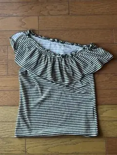 VIVA YOU ストライプ オフショルダー トップス サイズ2のサムネイル