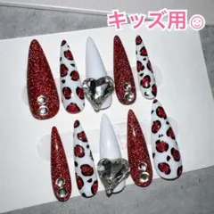 キッズネイル♡コギャルネイル♡レオパード♡ロングネイルチップ