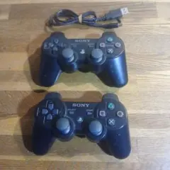ジャンク扱い・SONY PS3 コントローラー 2個&コードセット②