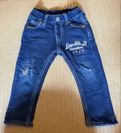 ミキハウス　ダブルビー　女の子　ダメージ有り　ジーンズ