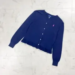 ポロラルフローレン ワンポイントロゴカーディガン 紺 12-14*JD1159