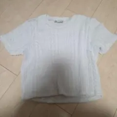 ZARA ホワイト ケーブルニット 半袖