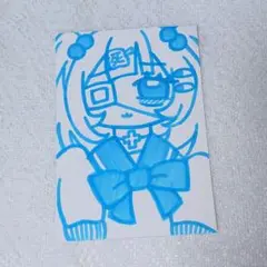 萌え絵 手描き アナログイラスト 天使 地雷 女の子 水色 ケースつき
