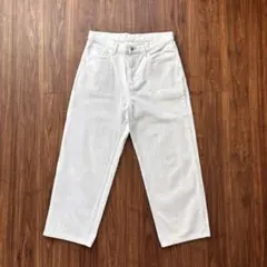 美品 ユニクロ ワイドストレートジーンズ アイスブルー 33 ライトブルー