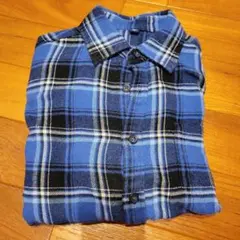 UNIQLO 長袖シャツ 150 青と黒のチェック