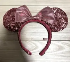 ディズニー ミニー 耳カチューシャ ピンク スパンコール 正規品