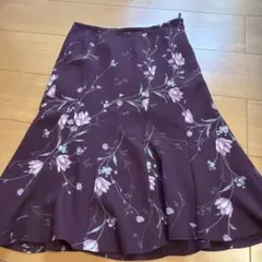 4着まとめて　フラワープリント フレアスカート パープル