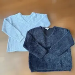GLOBAL WORK Vネックニット・他 M 2枚セット