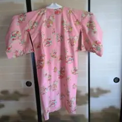 昭和　花柄ピンク長襦袢