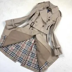【ほぼ未使用】バーバリーロンドン トレンチコート ロング チェック ライナー M