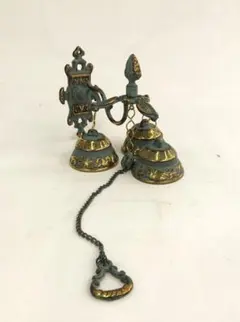 真鍮（ブラス）製のアンカー（錨）付きマリンベル　シップベル　アンティークドアベル 真鍮（ブラス）製のアンカー（錨）付きマリンベル シップベル