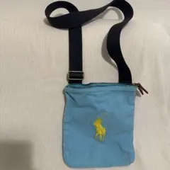 ラルフローレンショルダーバッグビッグポニー水色