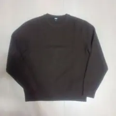 ウォッシャブルミラノリブクルーネックセーター　ブラウン　サイズM