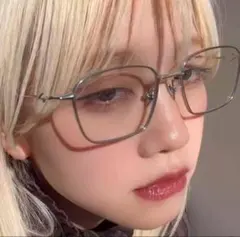 ジェントルモンスター 似　リムレスメガネ　眼鏡 メガネ 伊達メガネシルバ銀