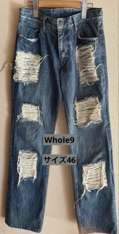 WHOLENINE ホールナイン　ダメージ デニム ストリート　メンズ 46