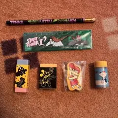 昭和レトロ　消しゴム、えんぴつ、定規セット