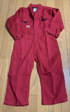 キッズ つなぎ 赤　100cm ソーワ SOWA 作業着