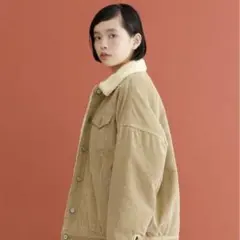 merlot コーデュロイ裏ボアジャケット ベージュのサムネイル