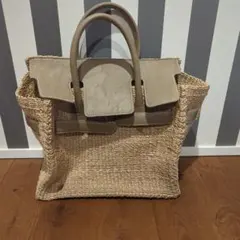 SEA シー：かごバッグ グレージュ系 Mサイズ - メルカリ