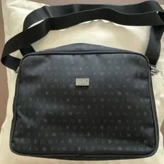 SONIA RYKIELラインストーンロゴ入りショルダーバッグ ブラック