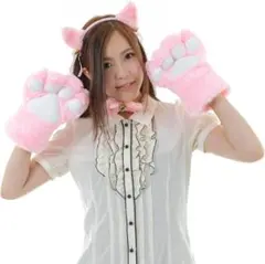 ❤萌えねこアイテム4点セット❤ 耳カチューシャ・首輪・もこふわ肉球・しっぽ