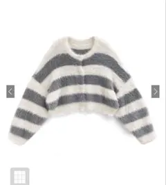 【mtveさん専用】ボーダー柄フェザーニットショート丈カーディガン［Kz323］