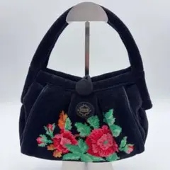 FEILER フェイラー ハンドバッグ 花柄 ローズ ブラック