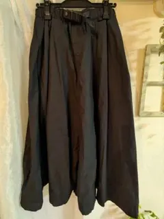 niko and... ニコアンド　黒　フレアロングスカート ベルト付き