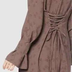 SNIDEL フラワーパターン タイトワンピース ブラウン サイズ1（M）