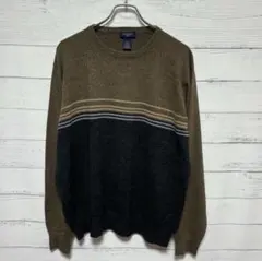 DOCKERS ドッカーズ アクリルニット セーター ボーダー バイカラー Lのサムネイル