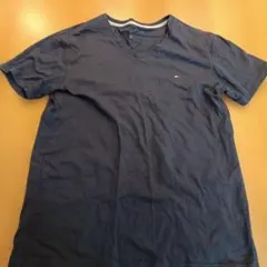トミーヒルフィガー ネイビー Vネック Tシャツ