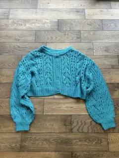 新品未使用Earth music & ecology ターコイズ レース編み